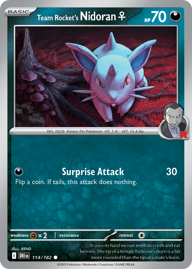Team Rocket's Nidoran♀ — illustrated card