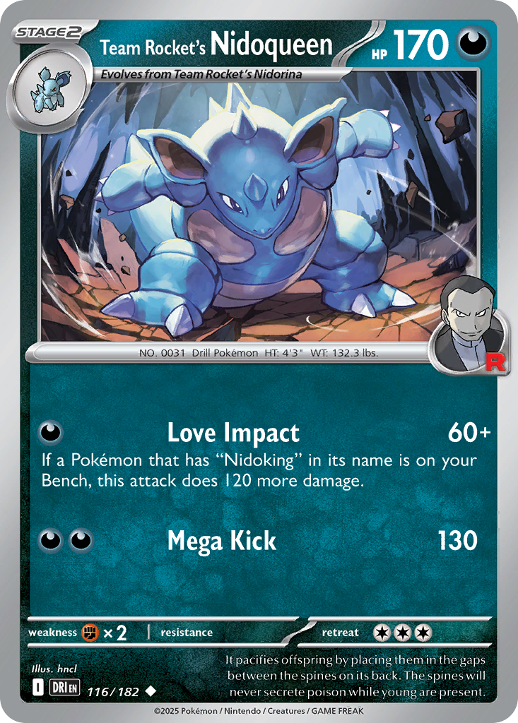 Team Rocket's Nidoqueen — illustrated card