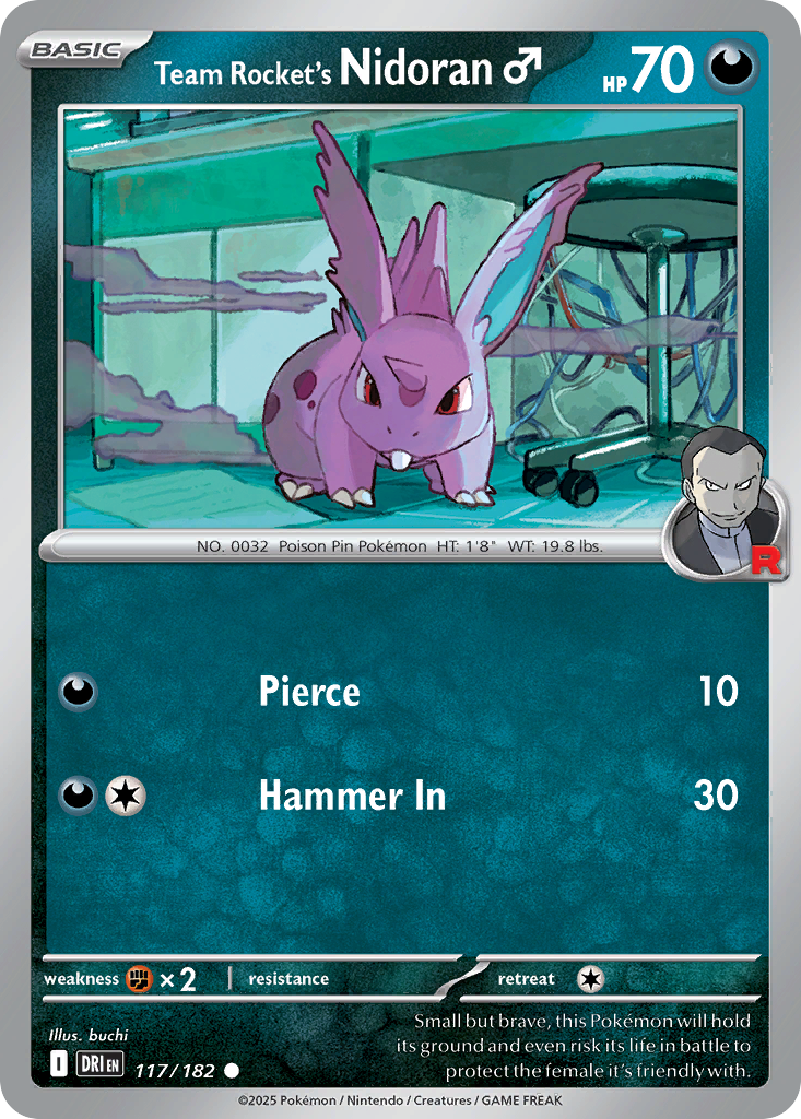 Team Rocket's Nidoran♂ — illustrated card