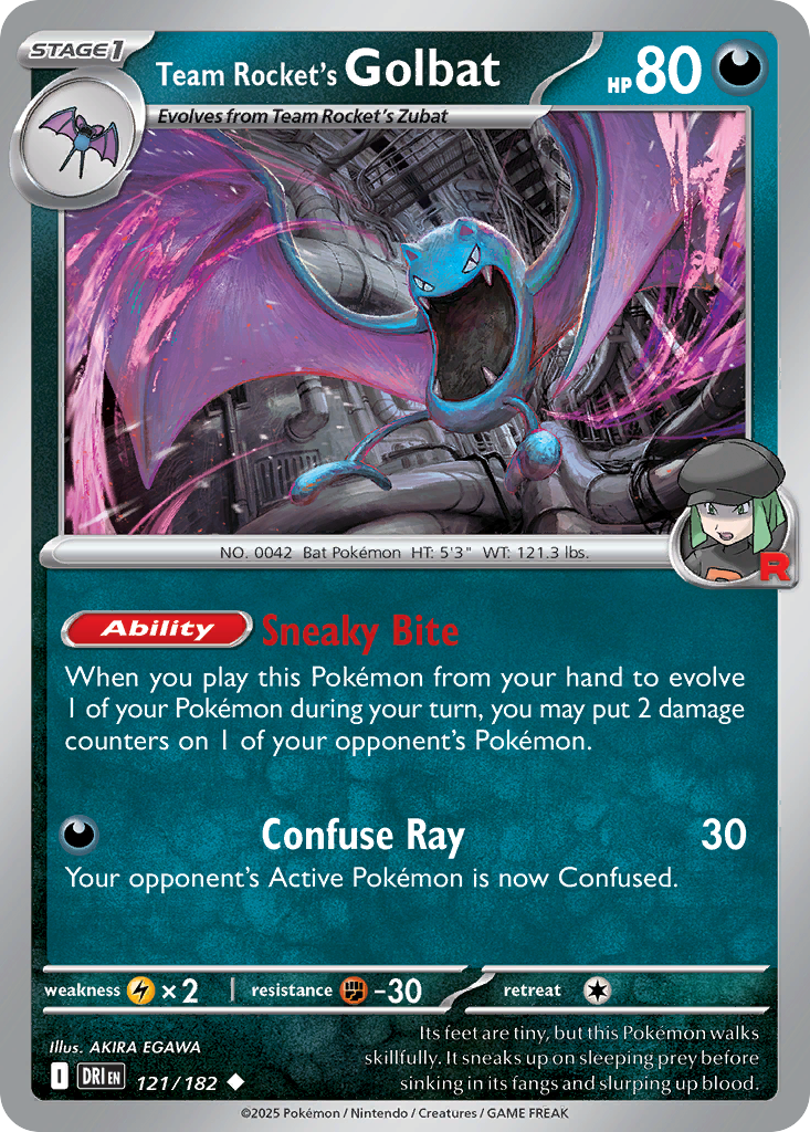 Team Rocket's Golbat — illustrated card