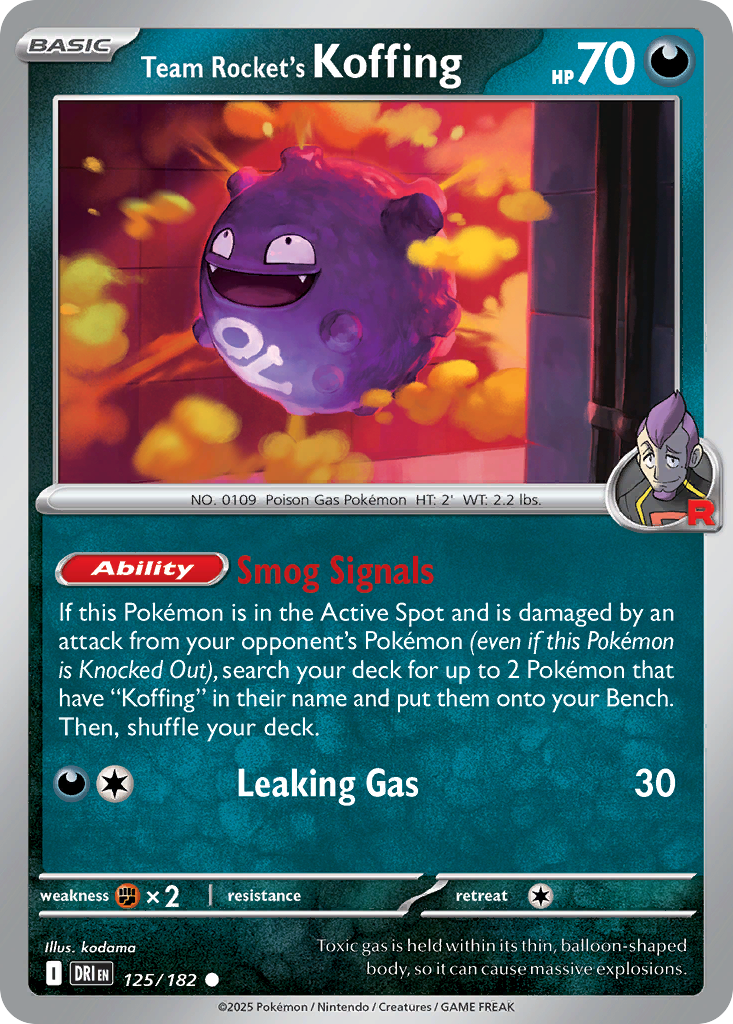 Team Rocket's Koffing — illustrated card
