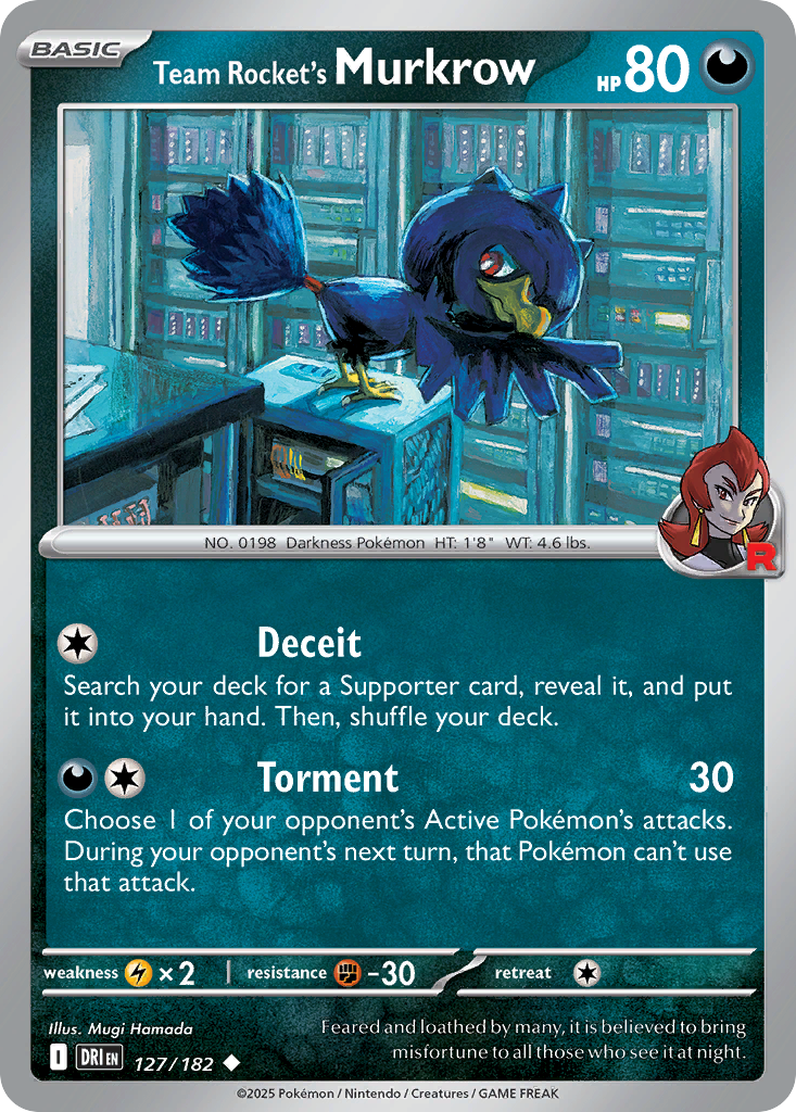 Team Rocket's Murkrow — illustrated card