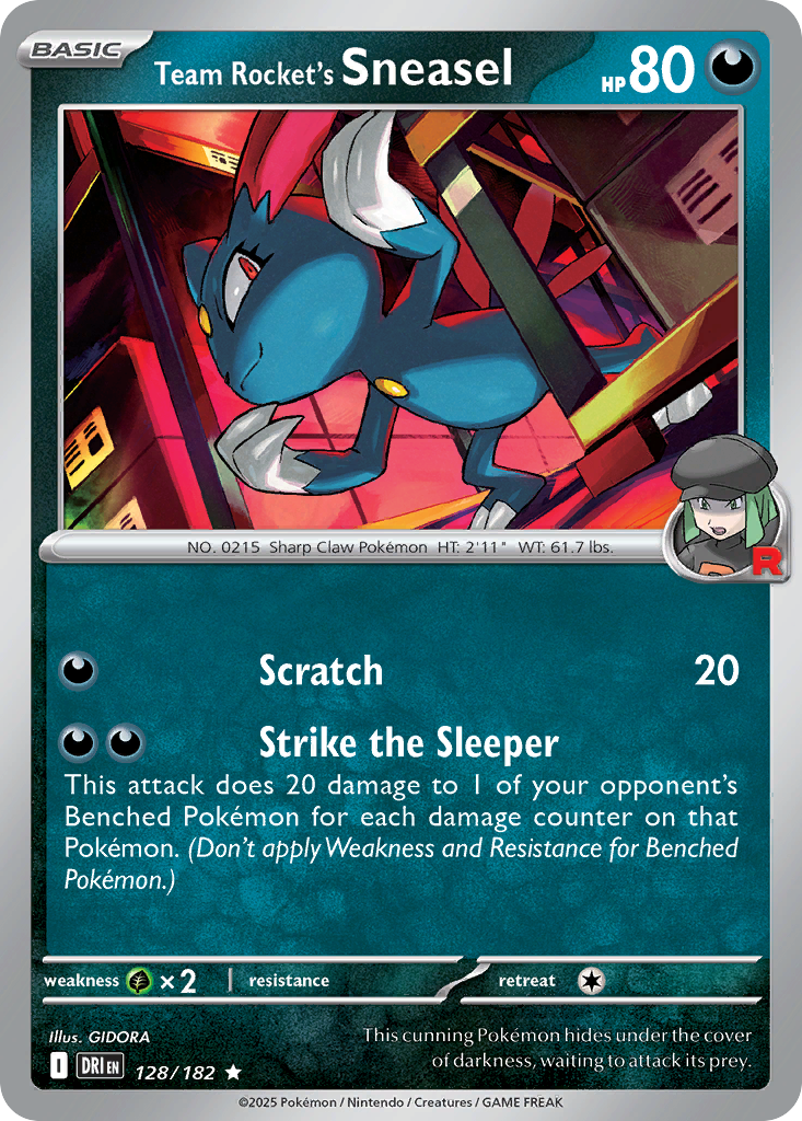 Team Rocket's Sneasel — illustrated card