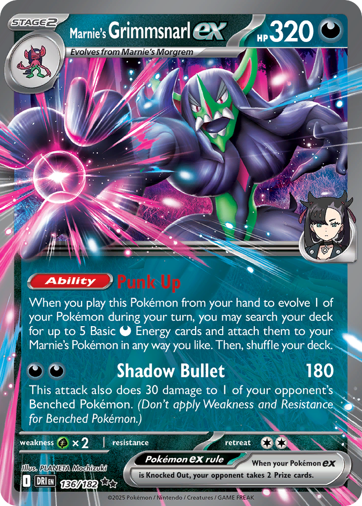 Marnie's Grimmsnarl ex — illustrated card