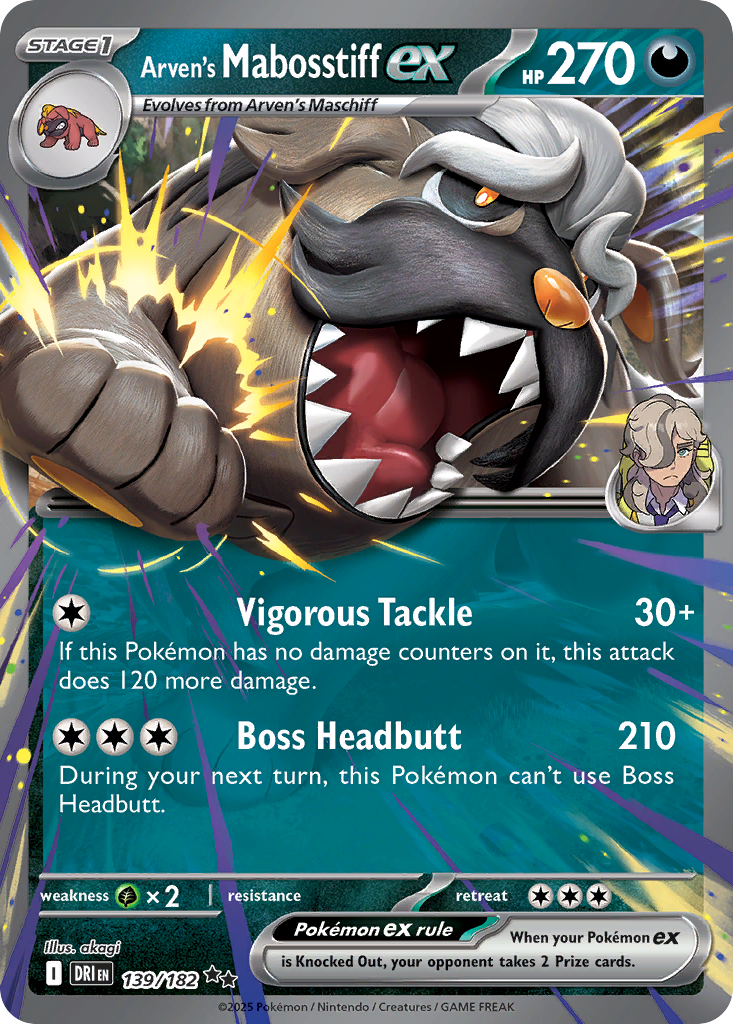 Arven's Mabosstiff ex — illustrated card