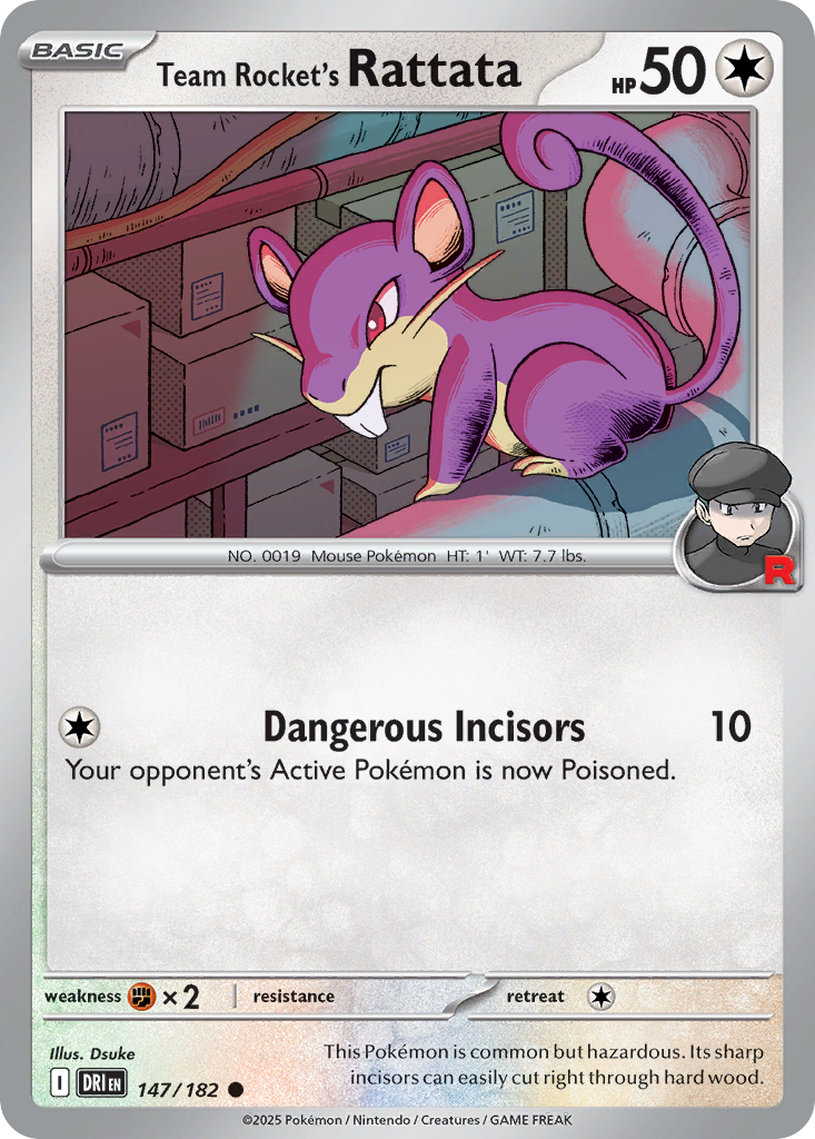 Team Rocket's Rattata — illustrated card