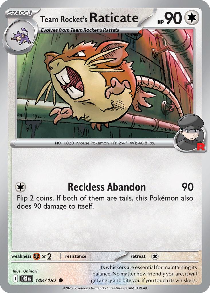 Team Rocket's Raticate — illustrated card