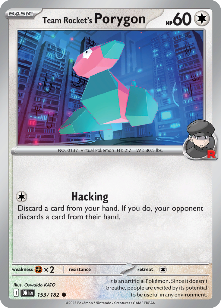 Team Rocket's Porygon — illustrated card