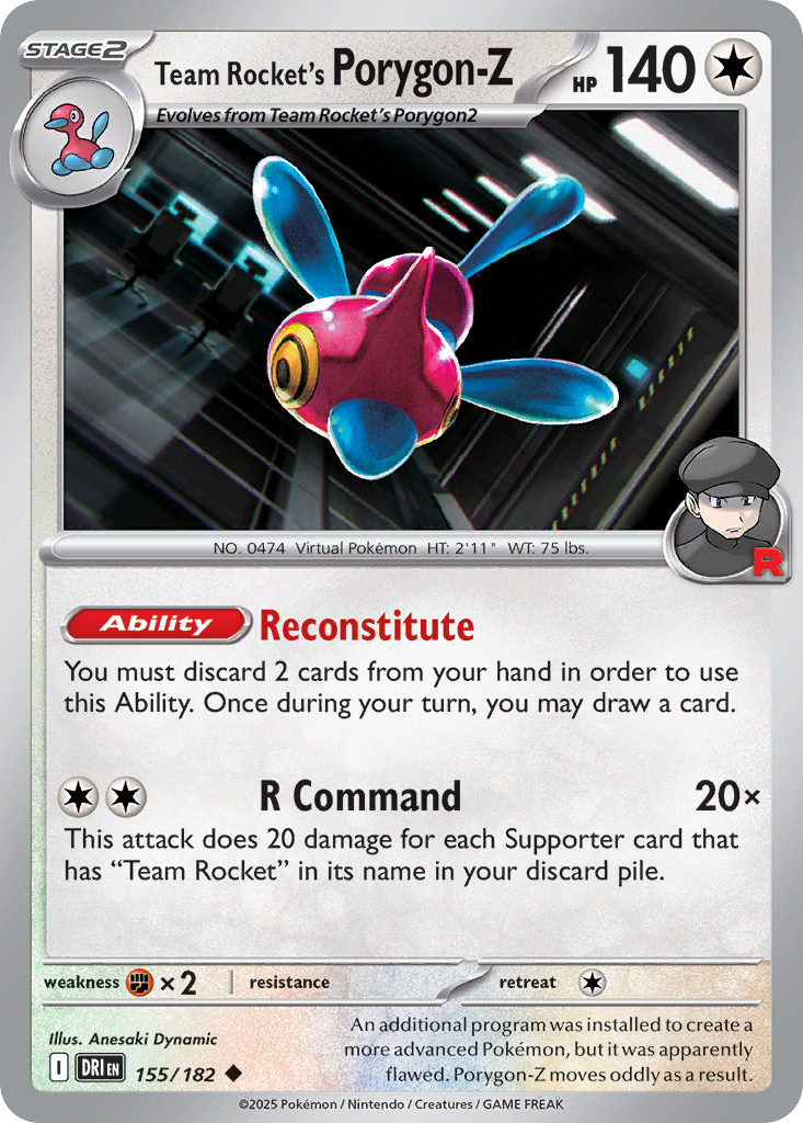Team Rocket's Porygon-Z — illustrated card