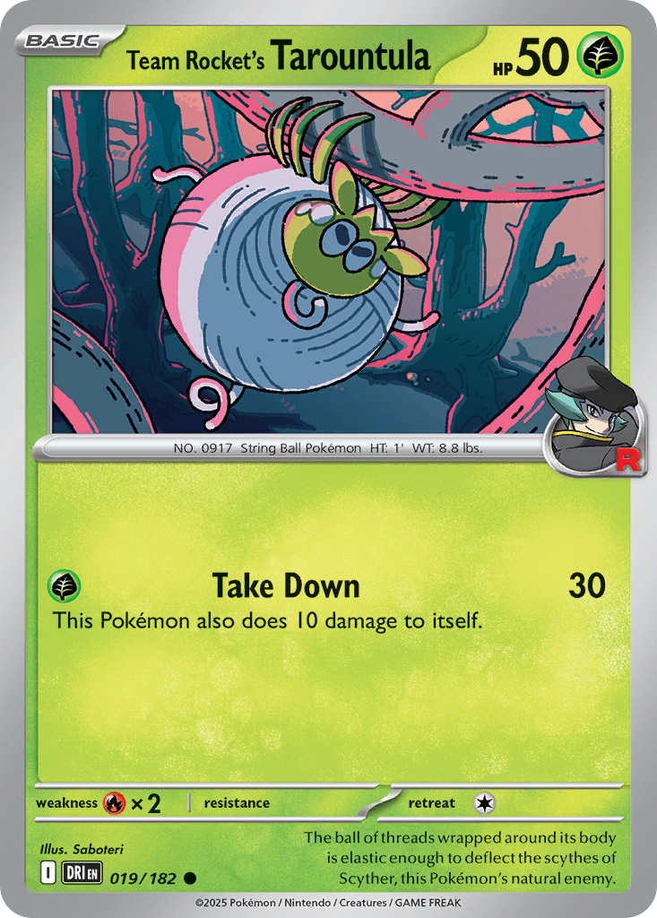 Team Rocket's Tarountula — illustrated card