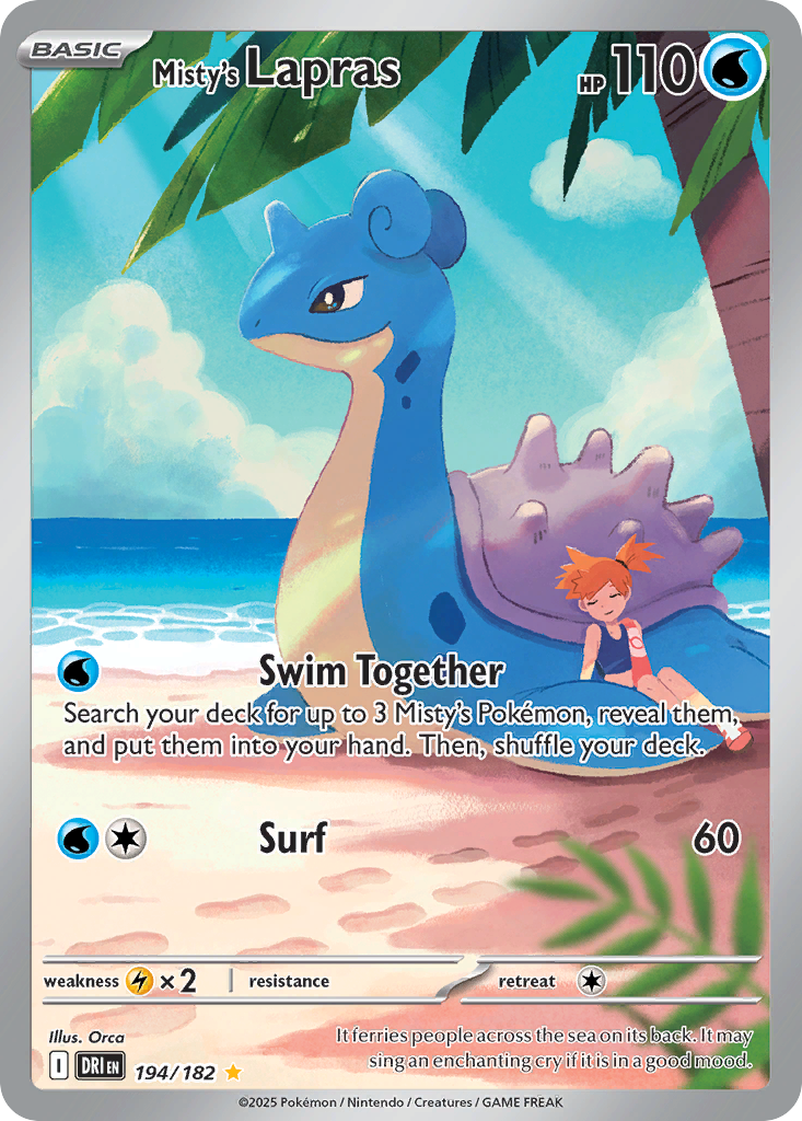 Misty's Lapras — illustrated card