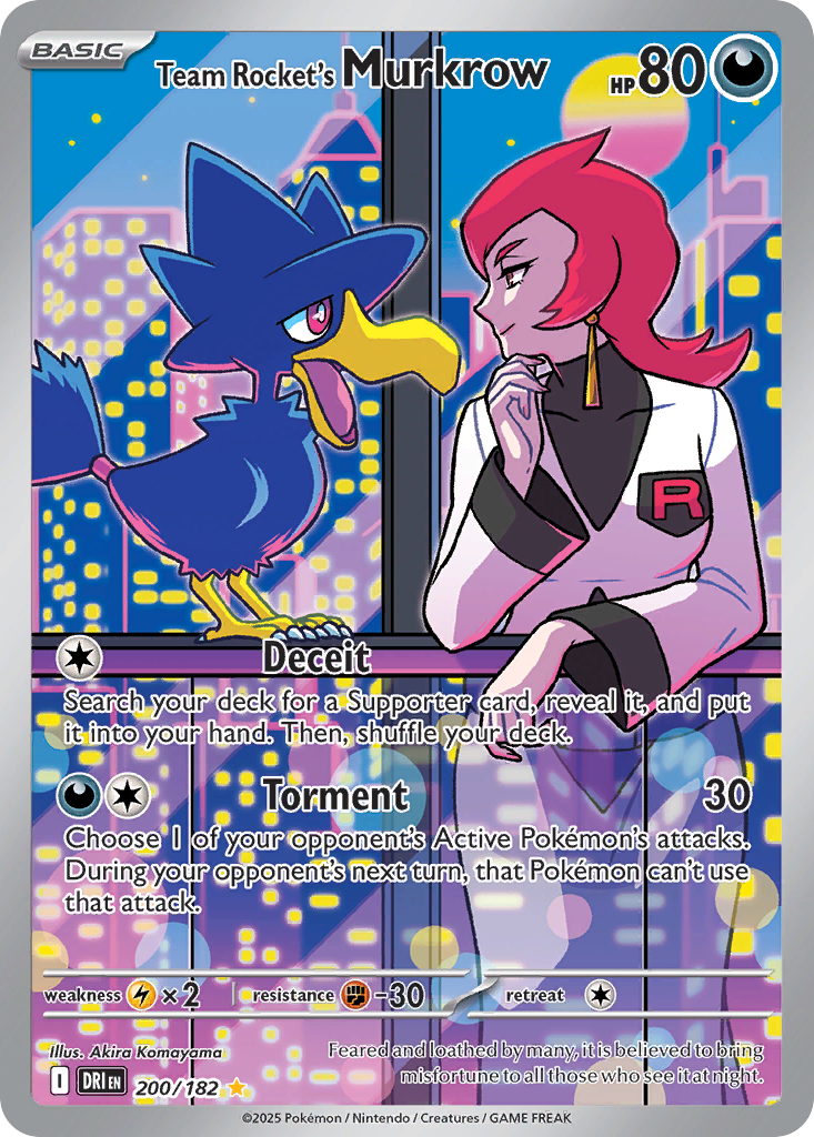 Team Rocket's Murkrow — illustrated card