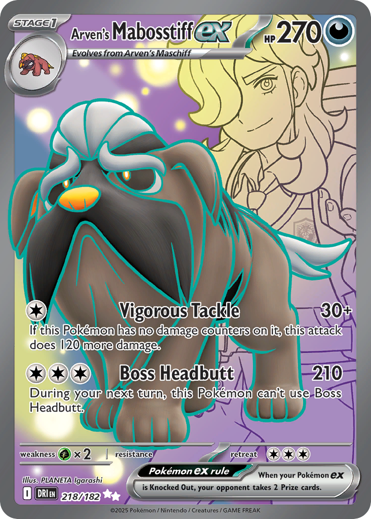 Arven's Mabosstiff ex — illustrated card