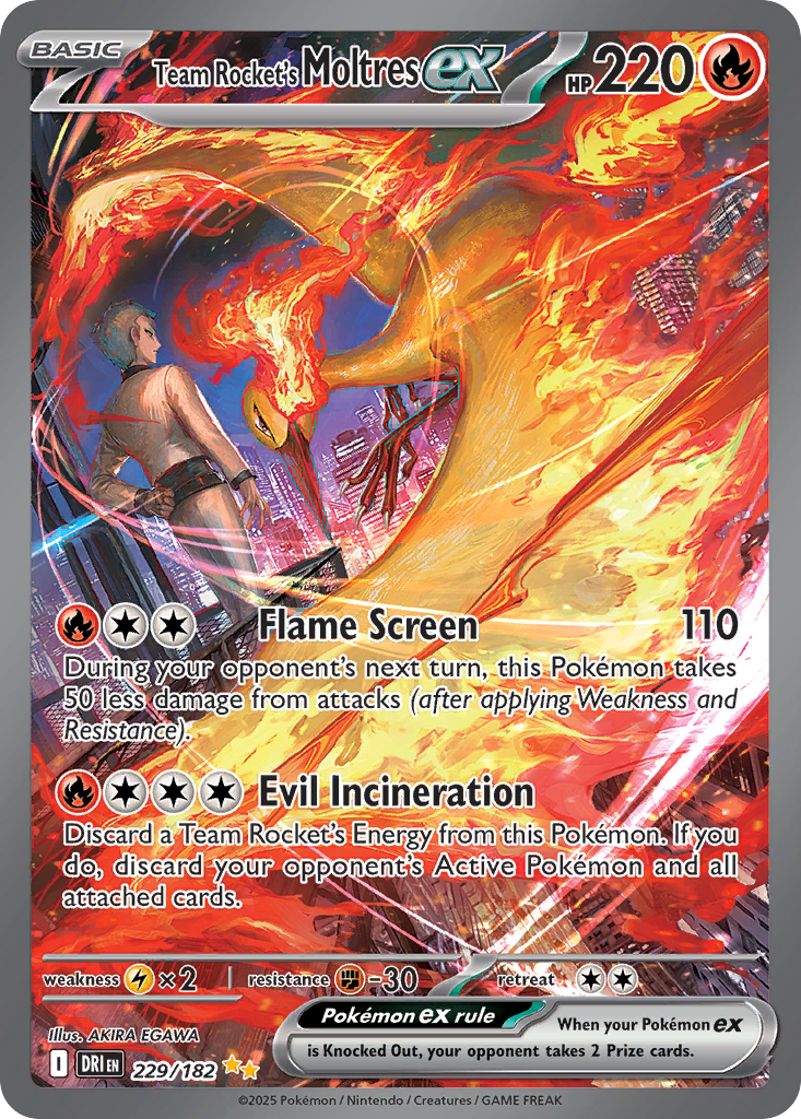 Team Rocket's Moltres ex — illustrated card