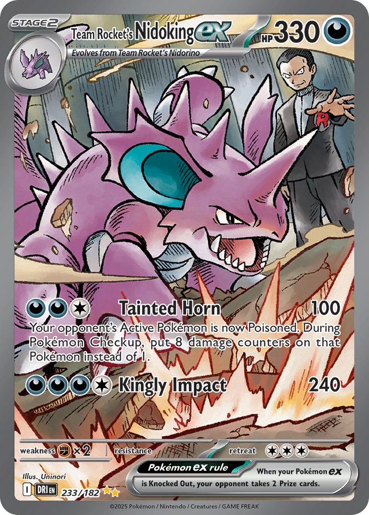 Team Rocket's Nidoking ex — illustrated card