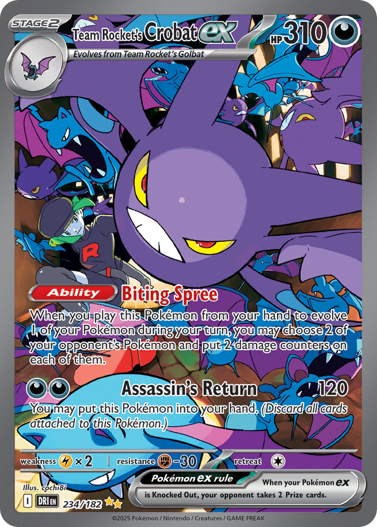 Team Rocket's Crobat ex — illustrated card