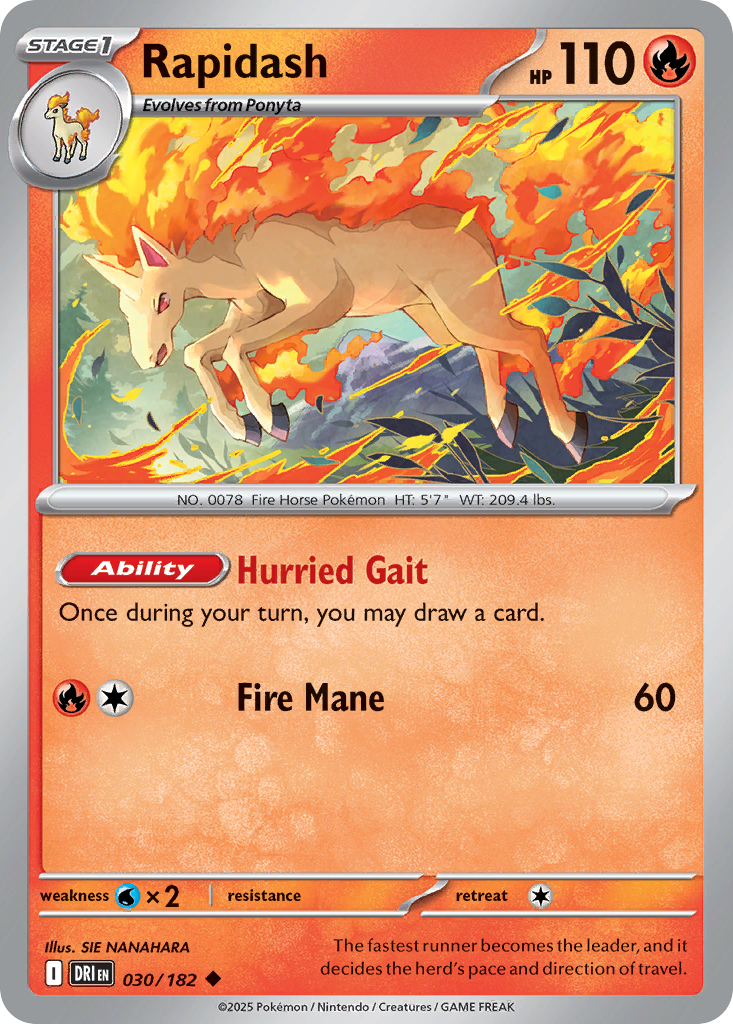 Rapidash — illustrated card