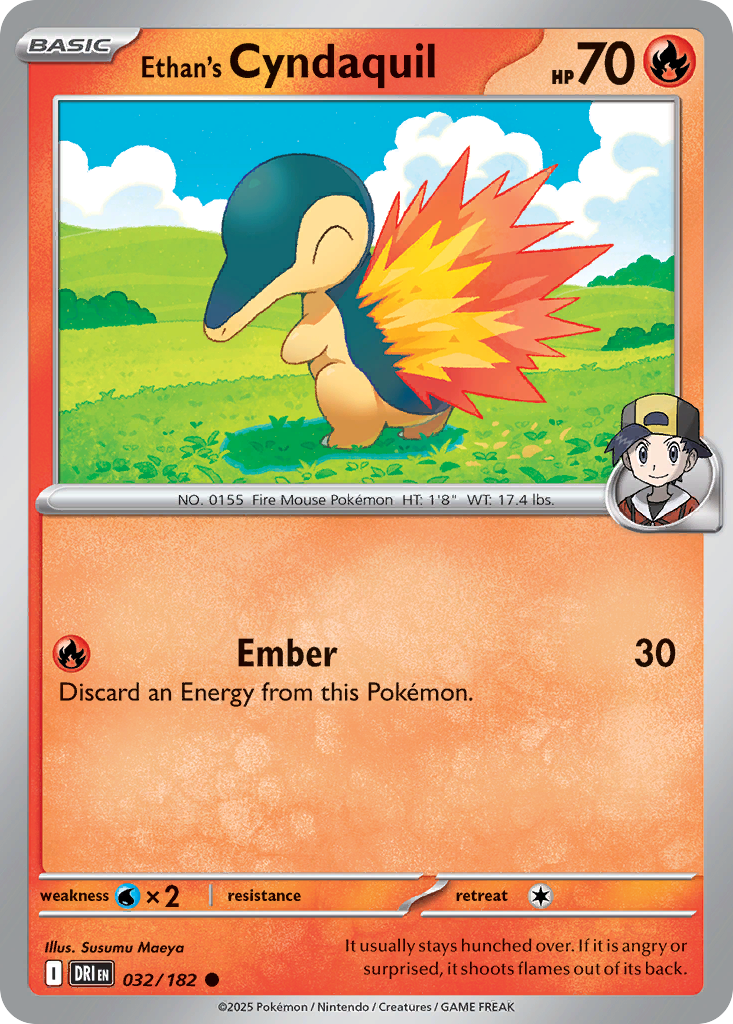 Ethan's Cyndaquil — illustrated card