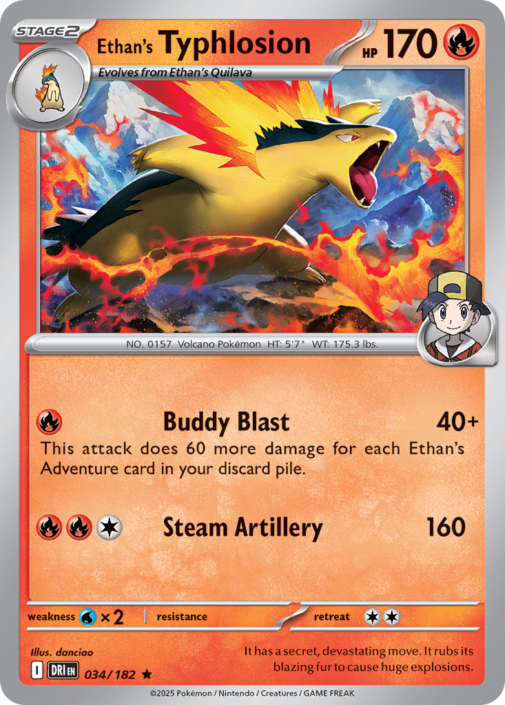 Ethan's Typhlosion — illustrated card
