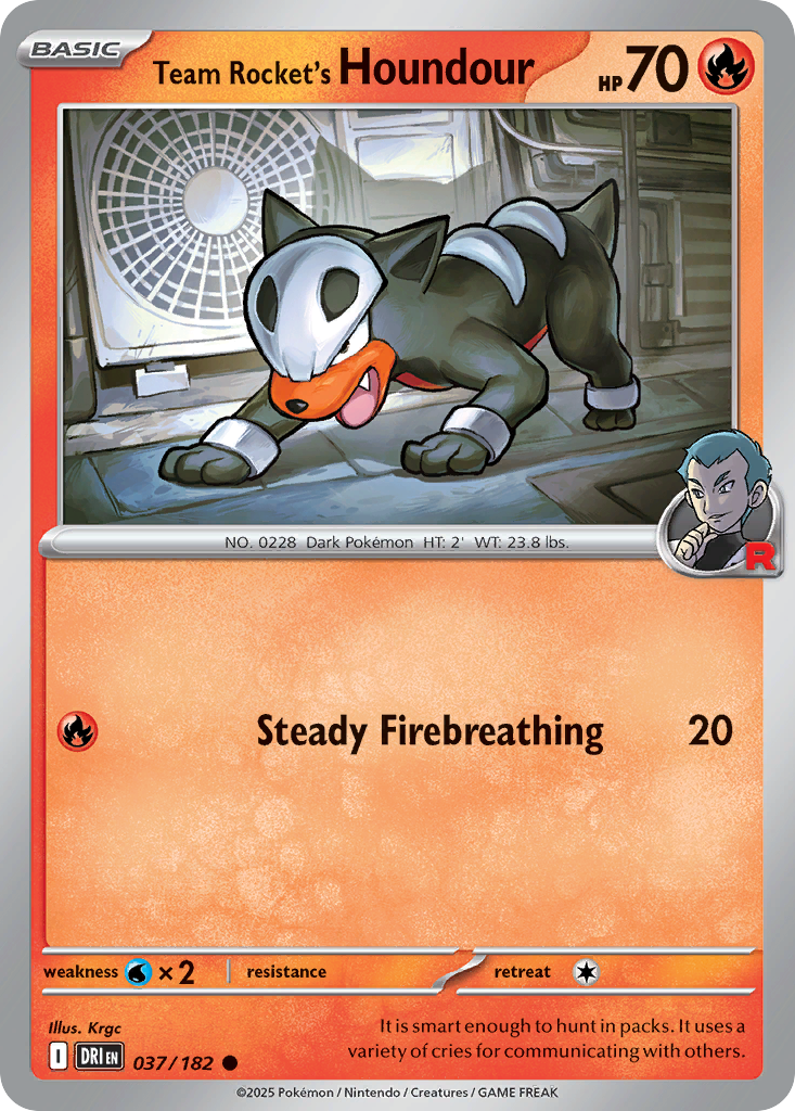Team Rocket's Houndour — illustrated card