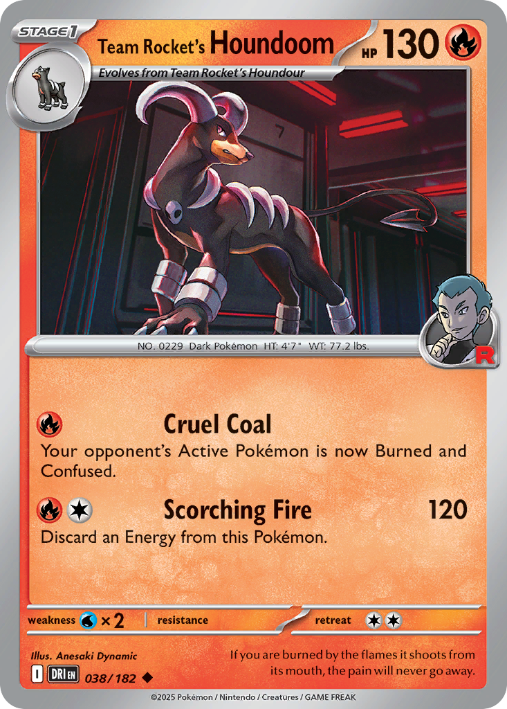 Team Rocket's Houndoom — illustrated card