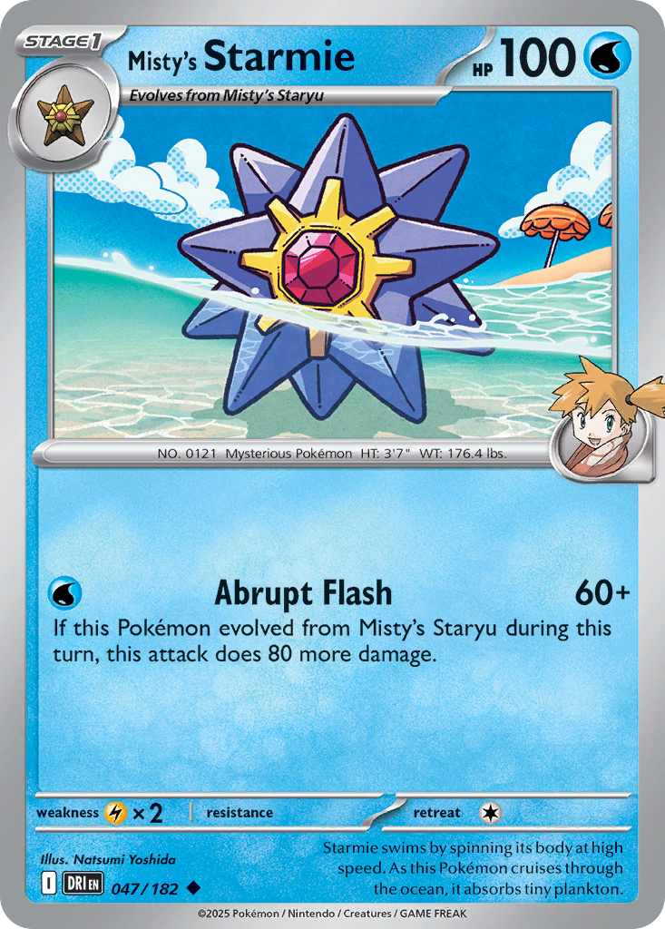 Misty's Starmie — illustrated card