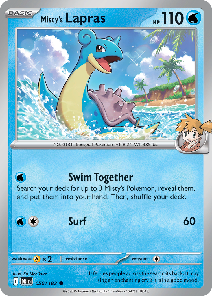 Misty's Lapras — illustrated card