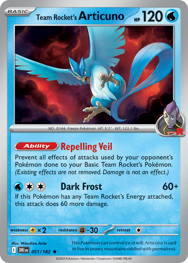 Team Rocket's Articuno — illustrated card