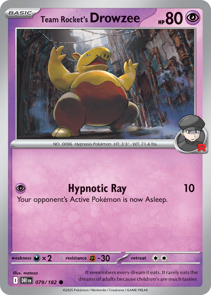Team Rocket's Drowzee — illustrated card