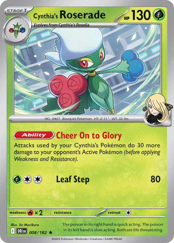 Cynthia's Roserade — illustrated card