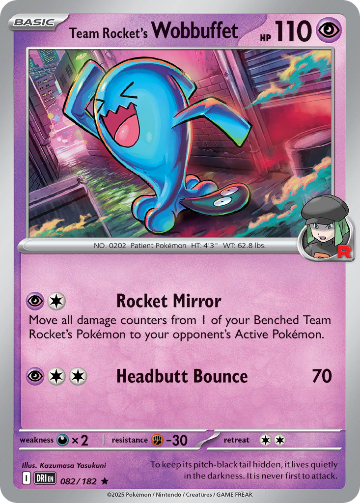 Team Rocket's Wobbuffet — illustrated card