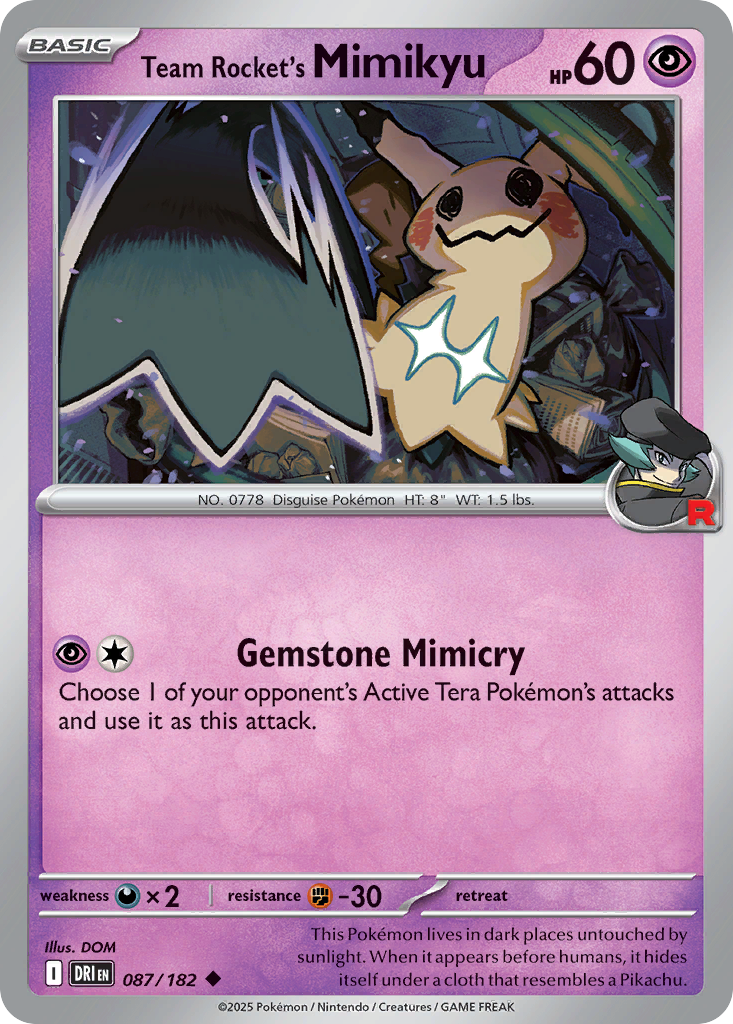 Team Rocket's Mimikyu — illustrated card