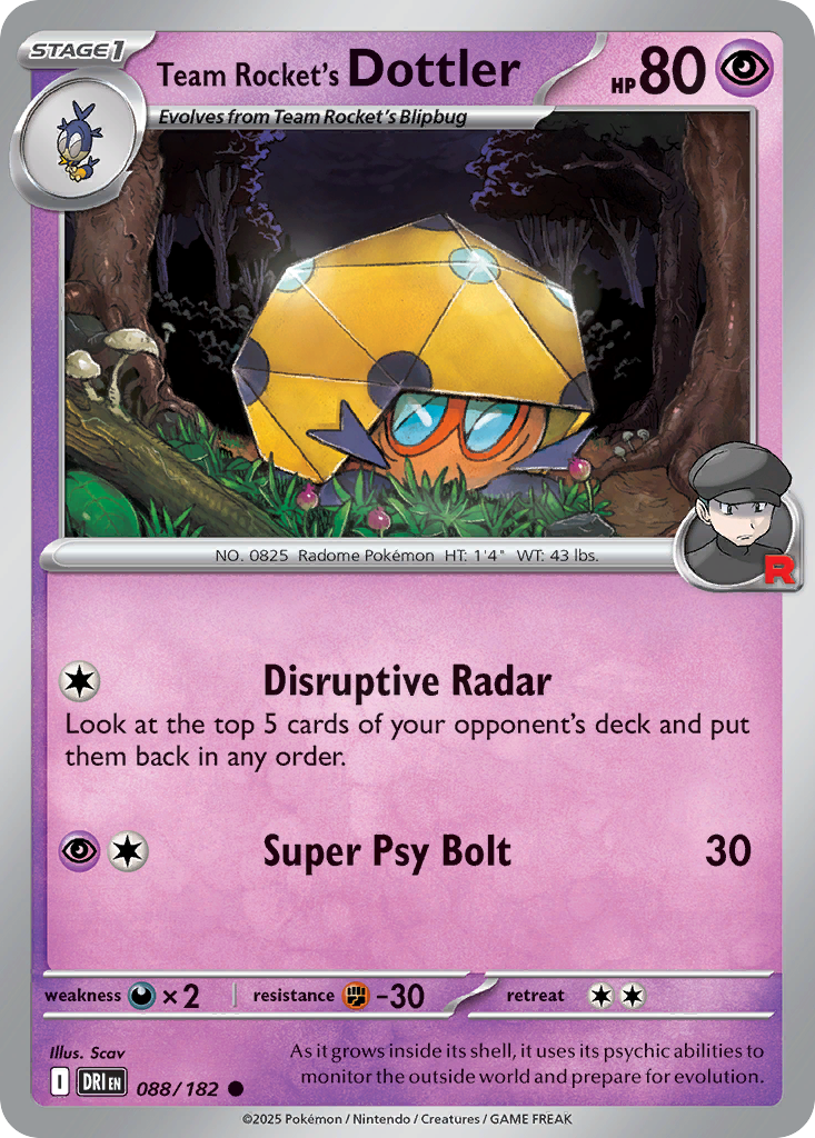 Team Rocket's Dottler — illustrated card