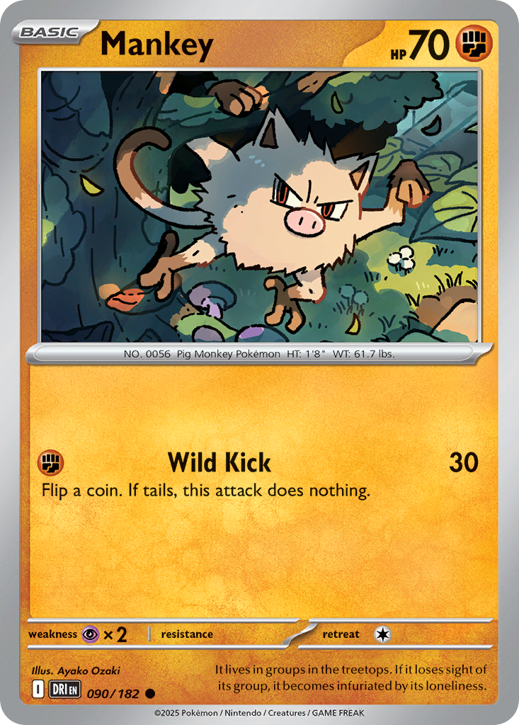 Mankey — illustrated card