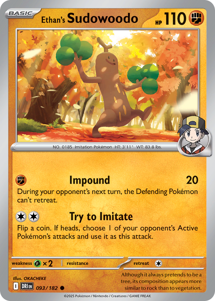 Ethan's Sudowoodo — illustrated card