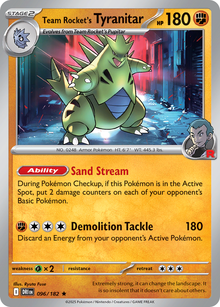 Team Rocket's Tyranitar — illustrated card