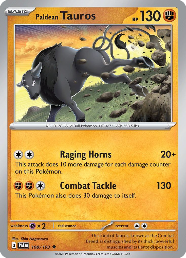 Paldean Tauros — illustrated card