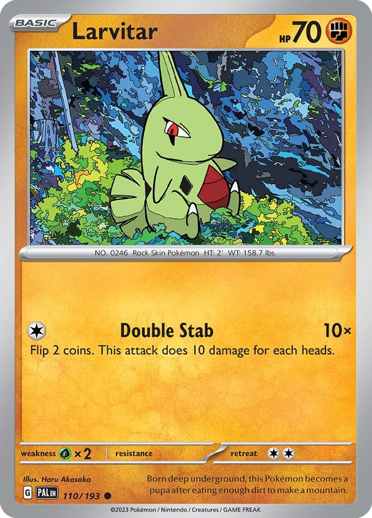 Larvitar — illustrated card