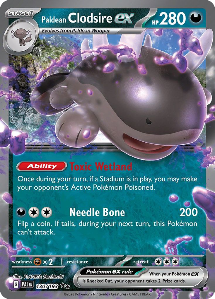 Paldean Clodsire ex — illustrated card