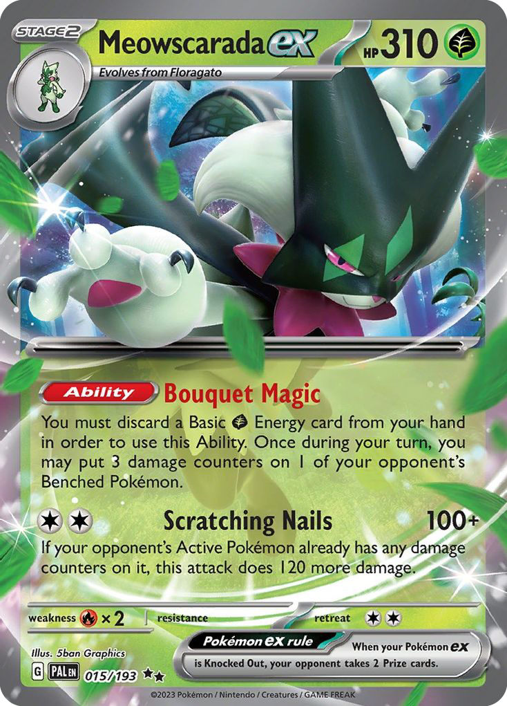 Meowscarada ex — illustrated card
