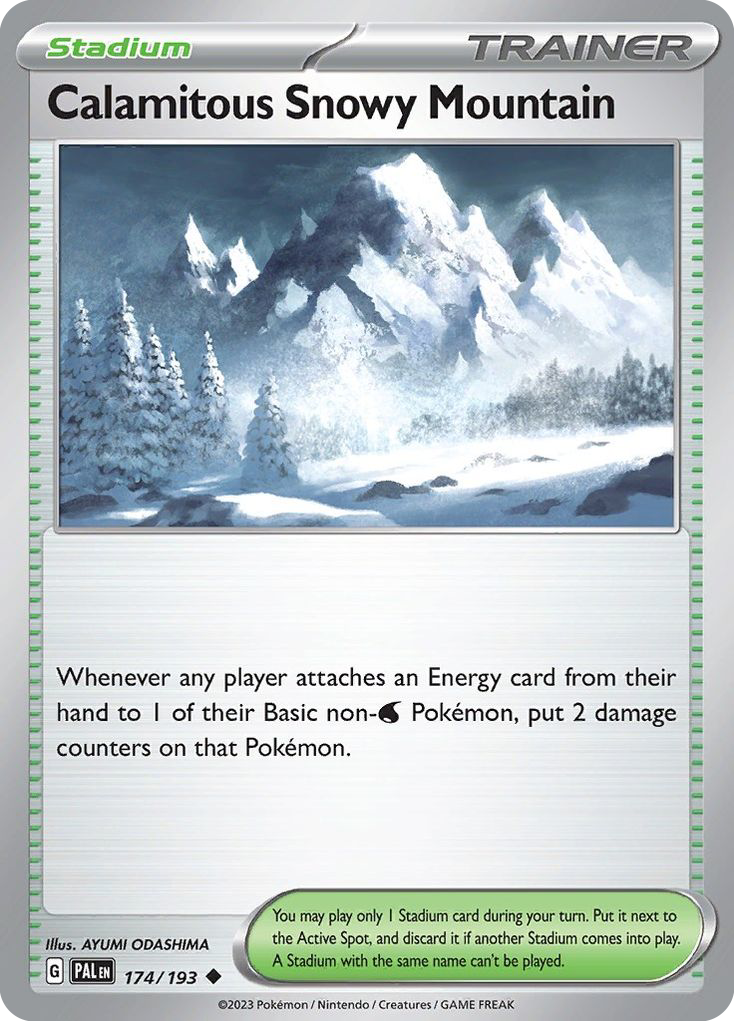 Calamitous Snowy Mountain — illustrated card