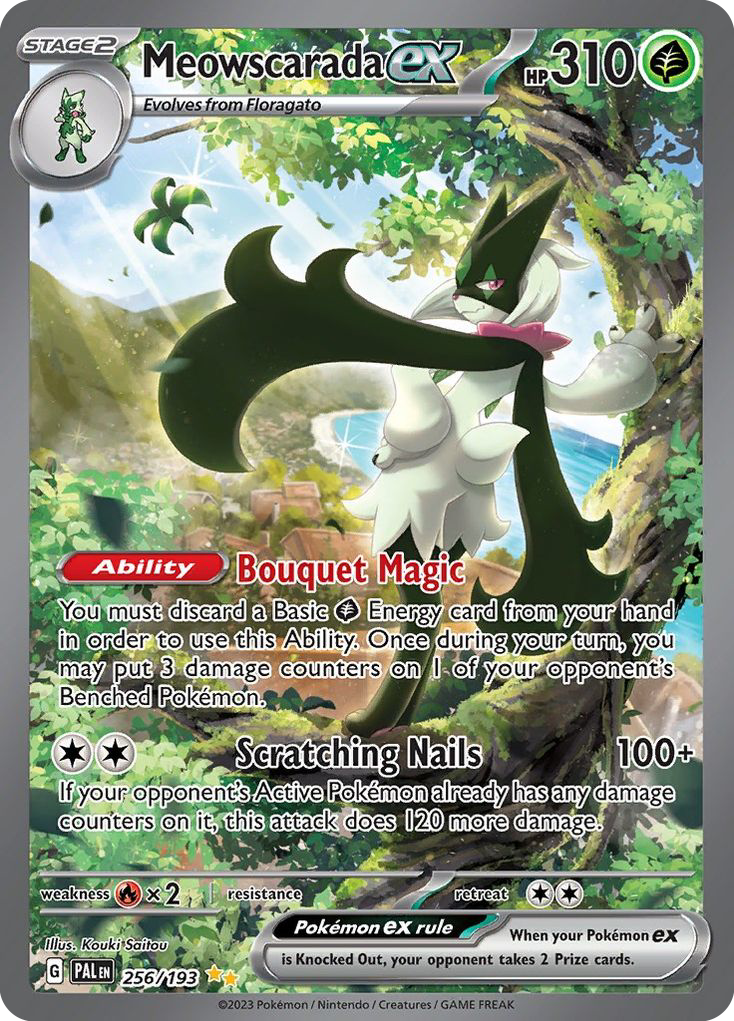 Meowscarada ex — illustrated card