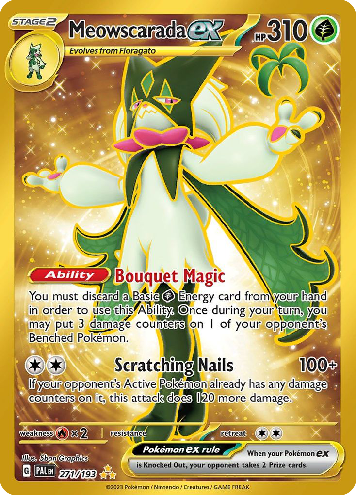 Meowscarada ex — illustrated card