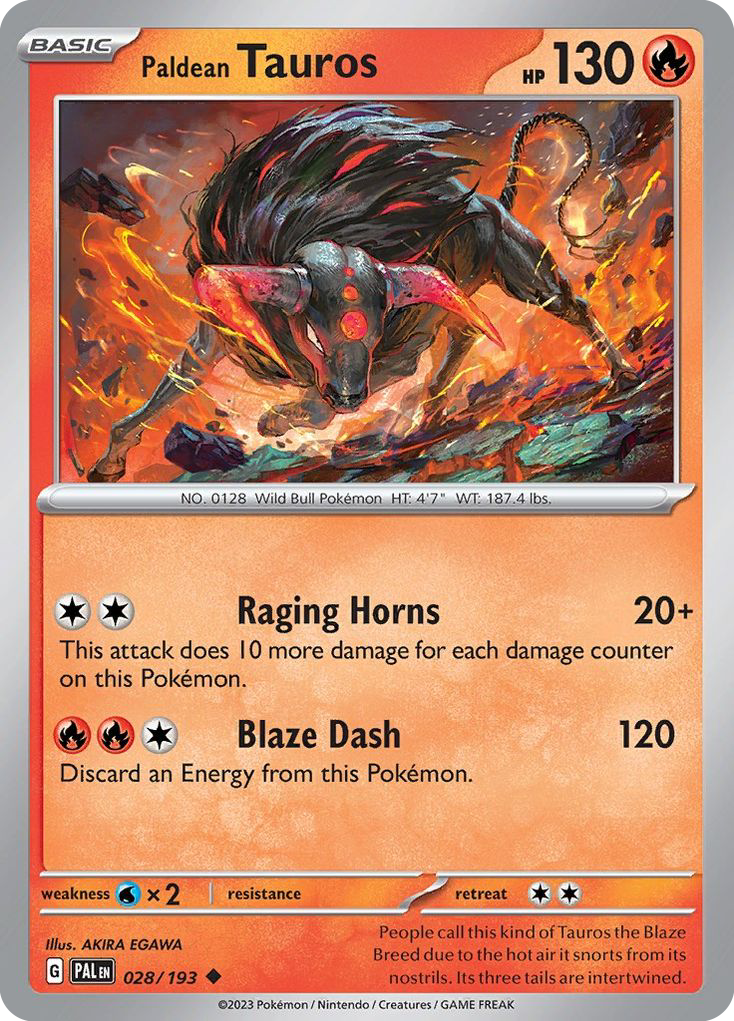 Paldean Tauros — illustrated card