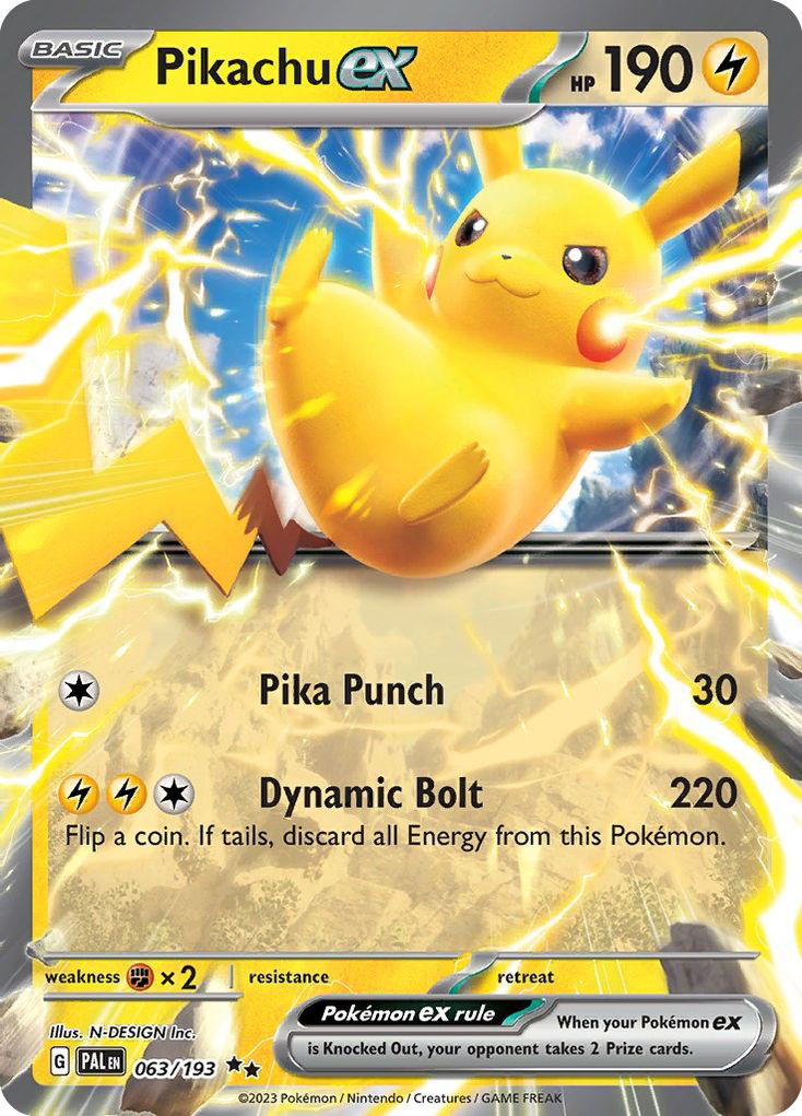 Pikachu ex — illustrated card