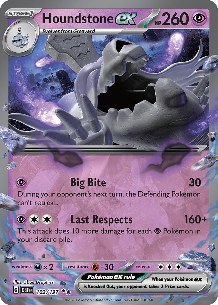 Houndstone ex — illustrated card
