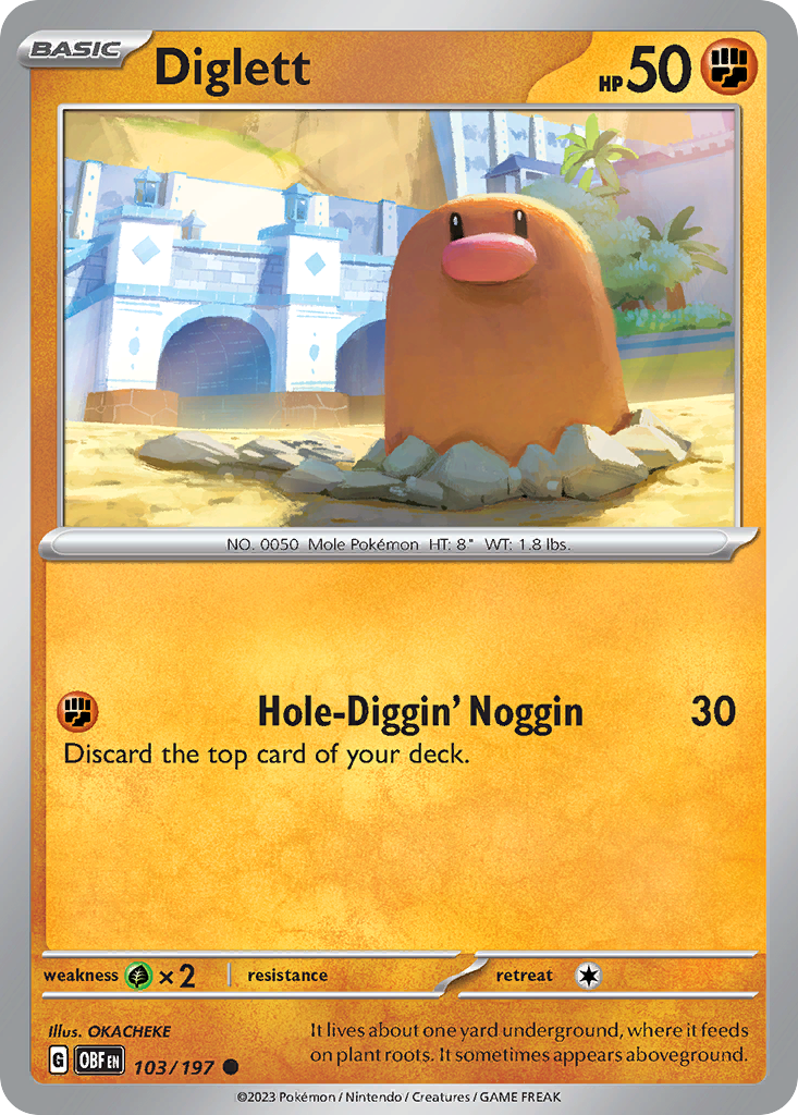 Diglett — illustrated card