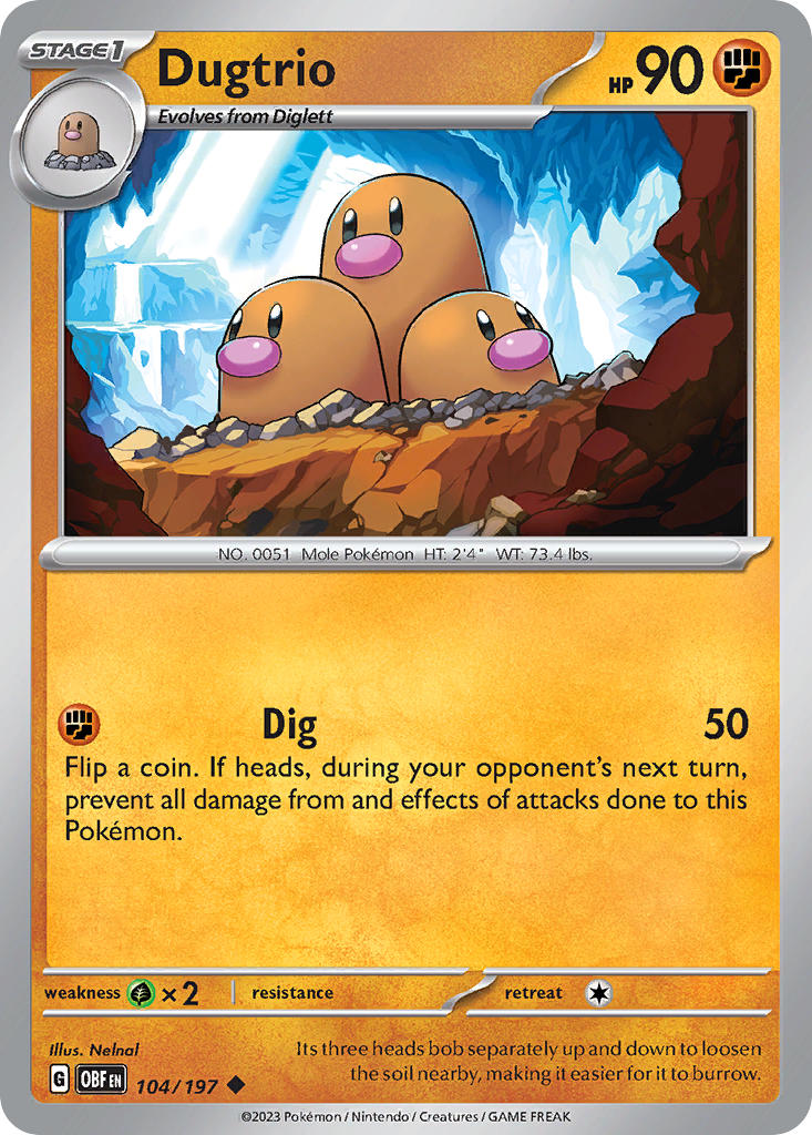 Dugtrio — illustrated card