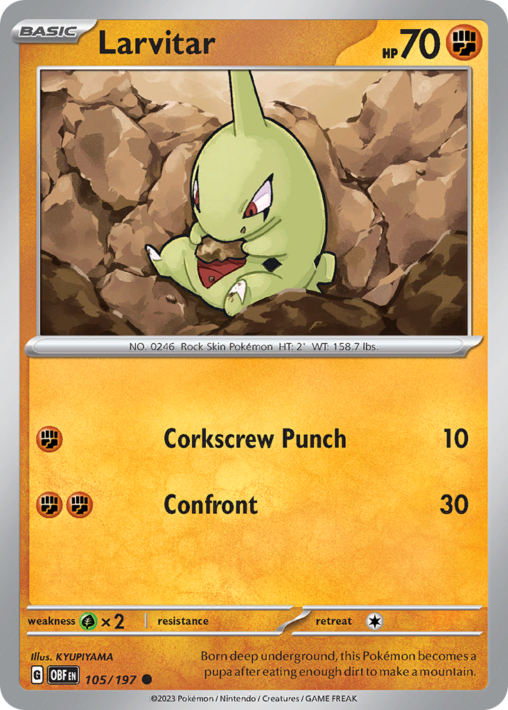 Larvitar — illustrated card