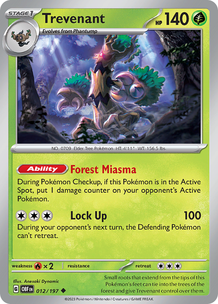 Trevenant — illustrated card